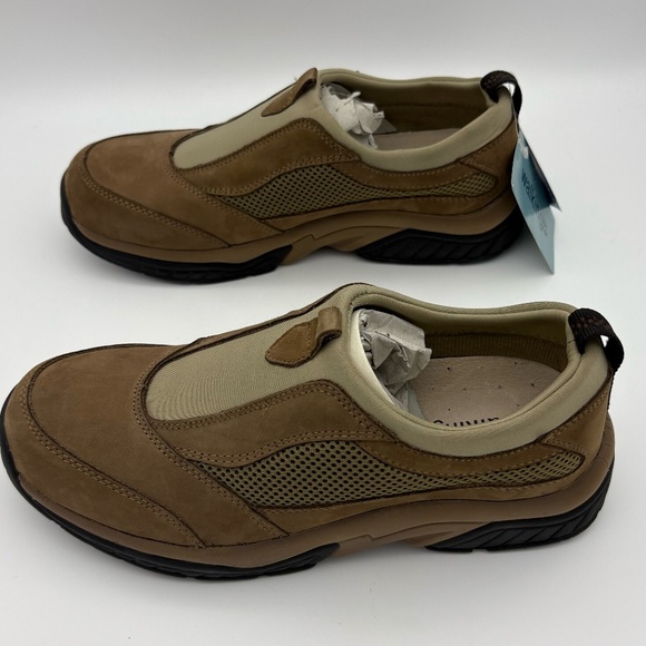 NIB The Walking Company River Taupe Nubuck Leather Slide On Walking Shoes - Picture 3 of 14